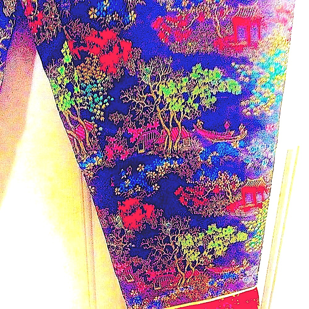 Oriental Satin Brocade pants rare NWOT Large Vtg Never worn Macau Ethnic